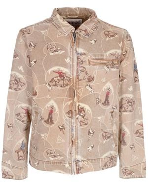 Guess Workwear Jacket Go Printed Work Jacket - Natural