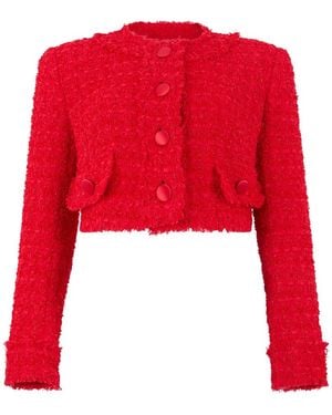 Dolce & Gabbana Jassen ,Rood ,Tweed Korte Tweed Jas