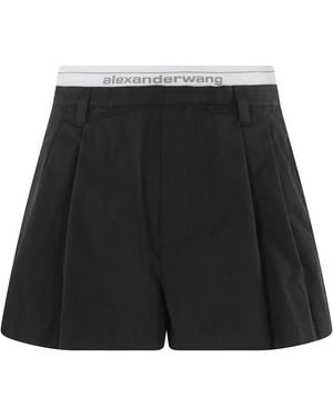 Alexander Wang Logo Elastic High-Rise Short - Schwarz