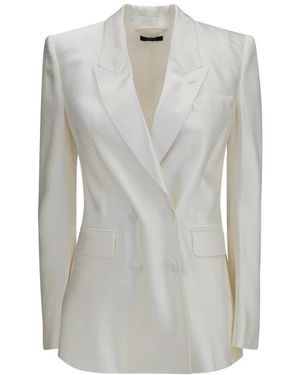 Tom Ford Dubbelrijige Blazer Met Piek Revers En Schuine Kleine Polkadot Print - Grijs