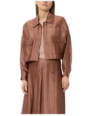 Luisa Cerano Organza Overshirt - Bruin