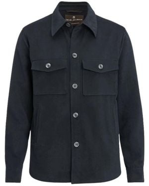 Oscar Jacobson Maverick Jas Geborsteld Katoen - Blauw
