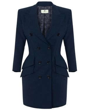 Elisabetta Franchi Manteljurk Van Lichtgewicht Crêpestof - Blauw