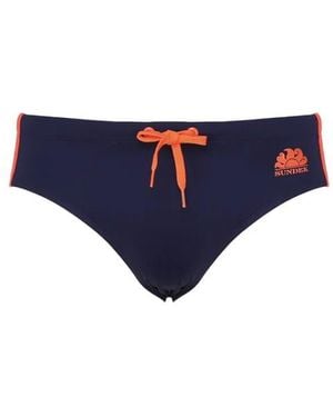 Sundek Badmode ,Blauw ,Nylon Blauw Zee Nylon Trekkoord Taille Kostuum