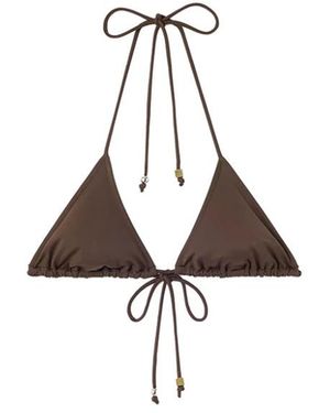 Jacquemus Badmode ,Bruin ,Le Haut De Plage Triangle - Metallic