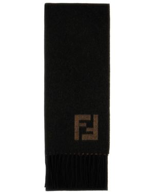 Fendi Wollen En Kasjmier Sjaal - Zwart