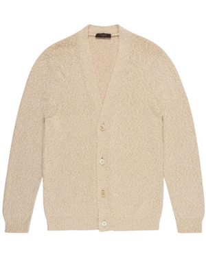 Zanone Slim Fit Baumwoll-Cardigan - Natur