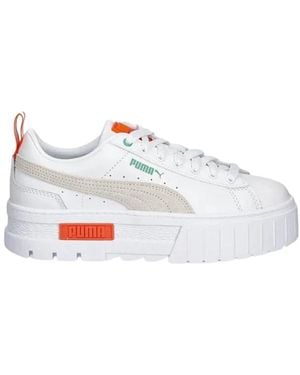 PUMA Mayze Leren Sneaker - Wit