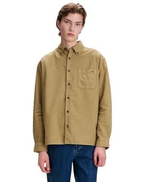 A.P.C. Overhemden ,Bruin ,Katoen Mateo Logo Shirt - Naturel