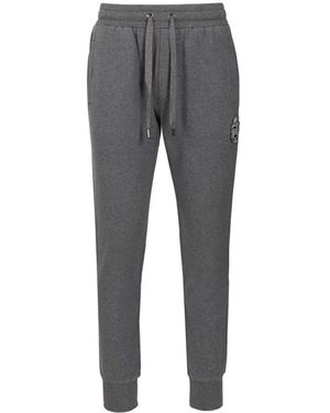 Dolce & Gabbana Jersey Broek Met Heraldiek Patch - Grijs