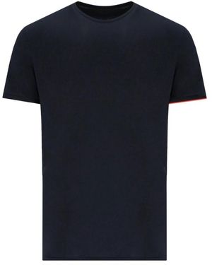 Rrd Blau Schwarzes T-Shirt Mit Orangenem Detail