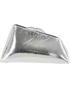 The Attico Zilveren Schoudertas Met Magneetsluiting - Grijs