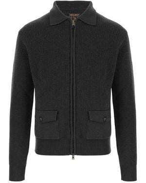 Woolrich Volledige Rits Trui Van Wol - Zwart