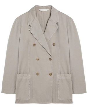 Palm Angels Double-Breasted Cotton Jacket - Grey