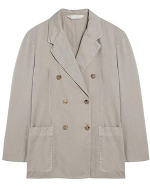 Palm Angels Double-Breasted Cotton Jacket - Grey