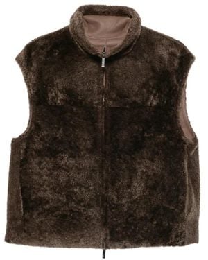 JOSEPH Omkeerbaar Lamsvel Vest - Bruin