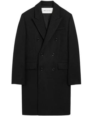 Ami Paris Jassen ,Zwart ,Wol Double Breasted Wool Coat