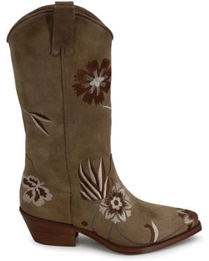 P.A.R.O.S.H. Schoenen ,Bruin ,Leer Texan Boot