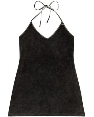 DIESEL V-Neck Neckholder-Kleid Mit Bindeband - Schwarz