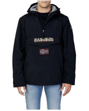 Napapijri Jassen ,Zwart ,Leer Rainforest Winter 3 Anorak Jas - Blauw