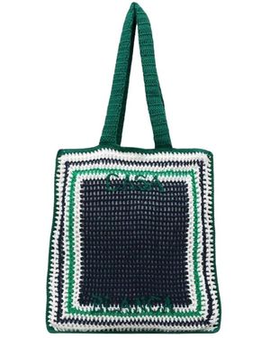 CASABLANCA Stylische Häkel-Tragetasche - Blau