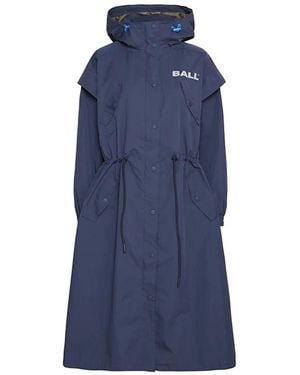 Ball Oversized regenmantel mit verstellbarer kapuze - Blau