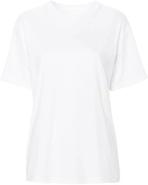 Alexander Wang Tops ,Wit ,Katoen Essential Jsy Ss Tee Met Puff Logo & Boordkraag