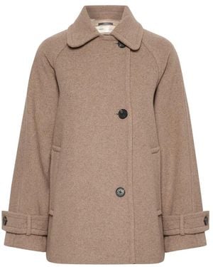 Inwear Klassieke Grijs Melange Jas - Bruin