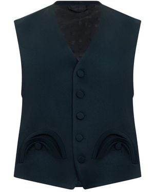 Blazé Milano Novalis Feral Satin Gilet - Blau