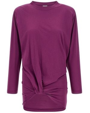 Balenciaga T-Shirt Mit Geknoteten Langen Ärmeln - Lila