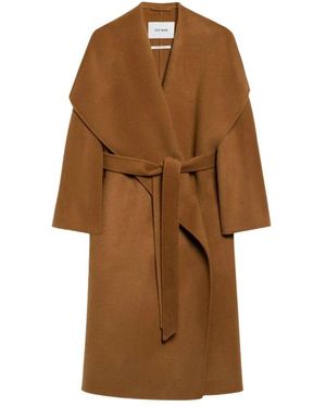 IVY & OAK Minimalistischer wollmantel mit großem revers - Braun