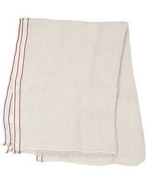 Brunello Cucinelli Luxe Witte Sjaal Ss25 - Naturel