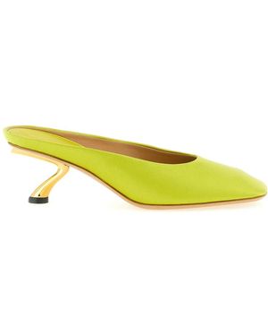 Ferragamo Schoenen ,Geel ,Leer Safi Satin Mules