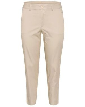 Kaffe Cropped Trousers - Natural