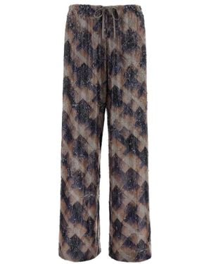 Dries Van Noten Elastic Waist Casual Trousers - Grey