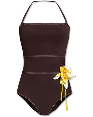 Tory Burch Neckholder-Einteiler Mit Floralen Applikationen - Braun