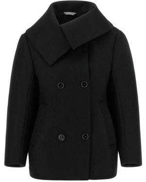 Balenciaga Jassen ,Zwart ,Katoen Caban Met Hoge Hals