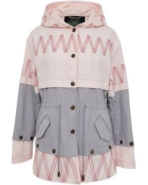 MR & MRS Jassen ,Veelkleurig ,Katoen Color-Block Parka - Grijs