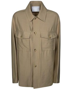 Dondup Overhemden ,Polyester Regular-Fit Overhemd Van Viscosegabardine - Groen