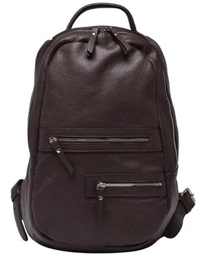 Doucal's Lederrucksack Mit Reißverschluss - Braun