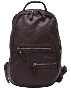 Doucal's Lederrucksack Mit Reißverschluss - Braun