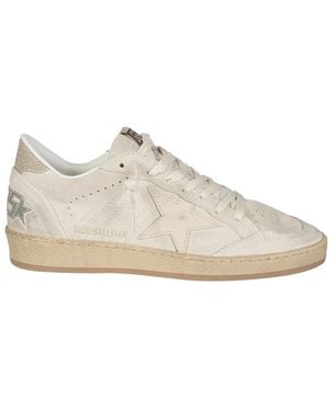 Golden Goose Ballstar suede glitter hee - Bianco