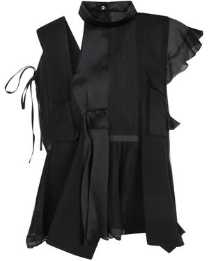 Sacai Rüschenbluse - Schwarz