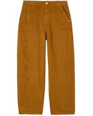 Oltre Straight Trousers - Marrone