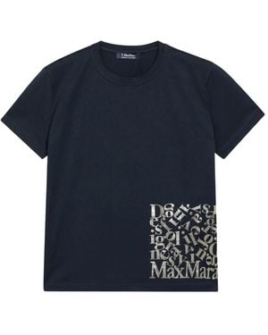 Max Mara Tops ,Blauw ,Katoen Smmedile T-Shirt