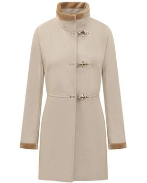 Fay Single-Breasted Coats - Neutro