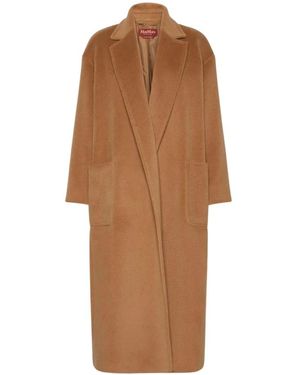 Max Mara Single-Breasted Coats - Marrón