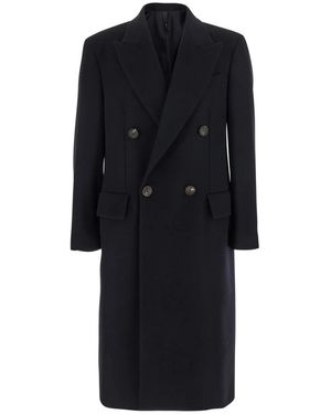 Hevò Double-Breasted Coats - Black