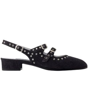 CAREL PARIS Schwarze Denim Sling Back Queen Schuhe - Blau