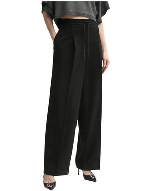 Michael Kors Broeken ,Zwart ,Polyester Gevouwen Crêpe Track Pants